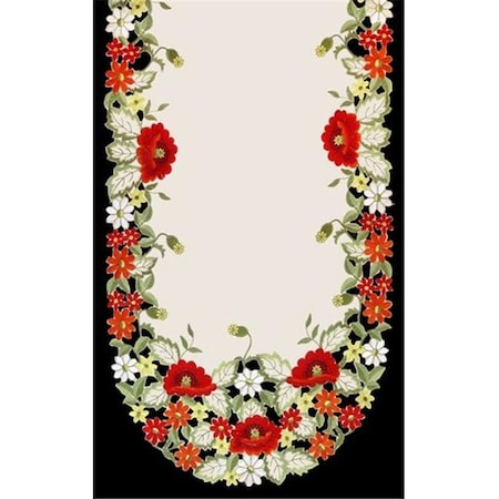 Sinobrite Sinobrite H0775 Red Poppy Oval Runner; 14 x 28 in. H0775(14x28)
